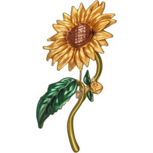 imageBriLove Fashion Elegant Brooch Pin for Women Crystal Brooches07Sunflower