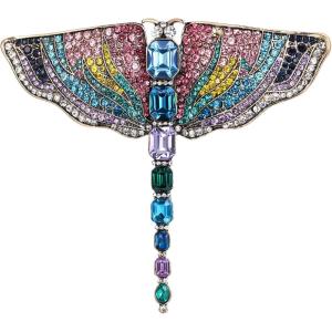 imageBriLove Fashion Elegant Brooch Pin for Women Crystal Brooches12Butterfly