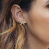 imageBriLove Bow Knot Stud Earrings for WomenElegant Shiny Cubic Zirconia Bowknot Wedding Party Daily Accessory Gifts Women Trendy JewelryClear GoldTone