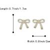 imageBriLove Bow Knot Stud Earrings for WomenElegant Shiny Cubic Zirconia Bowknot Wedding Party Daily Accessory Gifts Women Trendy JewelryClear GoldTone