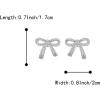 imageBriLove Bow Knot Stud Earrings for WomenElegant Shiny Cubic Zirconia Bowknot Wedding Party Daily Accessory Gifts Women Trendy JewelryClear SilverTone