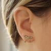 imageBriLove Bow Knot Stud Earrings for WomenElegant Shiny Cubic Zirconia Bowknot Wedding Party Daily Accessory Gifts Women Trendy JewelryMulticolor GoldTone