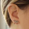 imageBriLove Bow Knot Stud Earrings for WomenElegant Shiny Cubic Zirconia Bowknot Wedding Party Daily Accessory Gifts Women Trendy JewelryMulticolor SilverTone