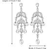 imageBriLove Gorgeous Shiny Rhinestones Teardrop Marquise Cluster Chandelier Long Dangle Earrings for Women Wedding Party Prom Jewelry AccessoryClear SilverTone