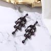 imageBriLove Gorgeous Shiny Rhinestones Teardrop Marquise Cluster Chandelier Long Dangle Earrings for Women Wedding Party Prom Jewelry AccessoryPurple BlackTone