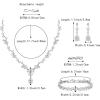 imageBriLove Gorgeous Wedding Jewelry Set for Women Bridal Cubic Zirconia Marquise Teardrop Leaf Cluster YNecklace Dangle Earrings Link Bracelet01Clear SilverTone