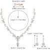 imageBriLove Gorgeous Wedding Jewelry Set for Women Bridal Cubic Zirconia Marquise Teardrop Leaf Cluster YNecklace Dangle Earrings Link Bracelet2PCSRoseGoldTone