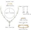 imageBriLove Gorgeous Wedding Jewelry Set for Women Bridal Cubic Zirconia Marquise Teardrop Leaf Cluster YNecklace Dangle Earrings Link BraceletClear 14K GoldTone