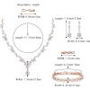 imageBriLove Gorgeous Wedding Jewelry Set for Women Bridal Cubic Zirconia Marquise Teardrop Leaf Cluster YNecklace Dangle Earrings Link BraceletClear RoseGoldTone
