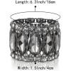 imageBriLove Wedding Bridal Elegant Crystal Double Row Rhinestones Marquise Cluster Stretch Bangle Bracelet for Bride09Grey BlackTone