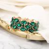 imageBriLove Wedding Bridal Elegant Crystal Double Row Teardrop Cluster Stretch Bangle Bracelet for Bride1LayerEmerald Color