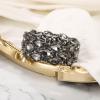 imageBriLove Wedding Bridal Elegant Crystal Double Row Teardrop Cluster Stretch Bangle Bracelet for Bride5LayerGrey