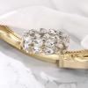 imageBriLove Wedding Bridal Elegant Crystal Double Row Teardrop Cluster Stretch Bangle Bracelet for BrideClear SilverTone