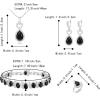 imageBriLove Wedding Jewelry Set for Women Bride Bridesmaid Gorgeous Cubic Zirconia Teardrop Necklace Earrings Bracelet Adjustable Ring Jewelry Gift for BirthdayAnniversaryMothers DayHeartBlack