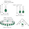 imageBriLove Wedding Jewelry Set for Women Bride Bridesmaid Gorgeous Cubic Zirconia Teardrop Necklace Earrings Bracelet Adjustable Ring Jewelry Gift for BirthdayAnniversaryMothers DayHeartEmerald Color