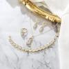 imageBriLove Wedding Jewelry Set for Women Bride Bridesmaid Gorgeous Cubic Zirconia Teardrop Necklace Earrings Bracelet Adjustable Ring Jewelry Gift for BirthdayAnniversaryMothers Day01Clear GoldTone
