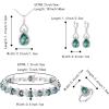 imageBriLove Wedding Jewelry Set for Women Bride Bridesmaid Gorgeous Cubic Zirconia Teardrop Necklace Earrings Bracelet Adjustable Ring Jewelry Gift for BirthdayAnniversaryMothers Day16Vitrail Light SilverTone