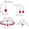 imageBriLove Wedding Jewelry Set for Women Bride Bridesmaid Gorgeous Cubic Zirconia Teardrop Necklace Earrings Bracelet Adjustable Ring Jewelry Gift for BirthdayAnniversaryMothers DayHeartRuby Color