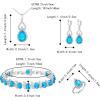 imageBriLove Wedding Jewelry Set for Women Bride Bridesmaid Gorgeous Cubic Zirconia Teardrop Necklace Earrings Bracelet Adjustable Ring Jewelry Gift for BirthdayAnniversaryMothers Day15Blue Topaz SilverTone
