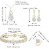 imageBriLove Wedding Jewelry Set for Women Bride Bridesmaid Gorgeous Cubic Zirconia Teardrop Necklace Earrings Bracelet Adjustable Ring Jewelry Gift for BirthdayAnniversaryMothers Day01Clear GoldTone