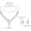 imageBriLove Wedding Jewelry Set for Women Bride YNecklace Dangle Earrings Crystal Teardrop Leaf Flower Cluster Bridal Bridesmaid01Clear