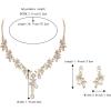 imageBriLove Wedding Jewelry Set for Women Bride YNecklace Dangle Earrings Crystal Teardrop Leaf Flower Cluster Bridal Bridesmaid02Iridescent AB