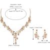 imageBriLove Wedding Jewelry Set for Women Bride YNecklace Dangle Earrings Crystal Teardrop Leaf Flower Cluster Bridal Bridesmaid04Champagne