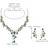 imageBriLove Wedding Jewelry Set for Women Bride YNecklace Dangle Earrings Crystal Teardrop Leaf Flower Cluster Bridal Bridesmaid05Emerald Color