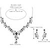 imageBriLove Wedding Jewelry Set for Women Bride YNecklace Dangle Earrings Crystal Teardrop Leaf Flower Cluster Bridal Bridesmaid09Grey