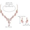 imageBriLove Wedding Jewelry Set for Women Bride YNecklace Dangle Earrings Crystal Teardrop Leaf Flower Cluster Bridal Bridesmaid12Peach