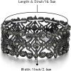 imageBriLove Womens Wedding Bridal Crystal Cluster Tennis Stretch BraceletClear Grey BlackTone
