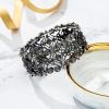 imageBriLove Womens Wedding Bridal Crystal Cluster Tennis Stretch BraceletClear Grey BlackTone