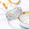 imageBriLove Womens Wedding Bridal Crystal Cluster Tennis Stretch BraceletClear SilverTone