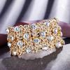 imageBriLove Womens Wedding Bridal Crystal Cluster Tennis Stretch BraceletGoldTone