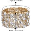 imageBriLove Womens Wedding Bridal Crystal Cluster Tennis Stretch BraceletGoldTone