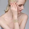 imageBriLove Womens Wedding Bridal Crystal Cluster Tennis Stretch BraceletGoldTone