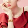 imageBriLove Womens Wedding Bridal Crystal Cluster Tennis Stretch BraceletRuby Color GoldTone