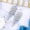 imageBriLove Womens Wedding Bridal Dangle Earrings for Party Prom Crystal MultiLayer Teardrop Cluster Bling Earring01Clear SilverTone