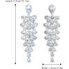 imageBriLove Womens Wedding Bridal Dangle Earrings for Party Prom Crystal MultiLayer Teardrop Cluster Bling Earring01Clear SilverTone