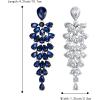 imageBriLove Womens Wedding Bridal Dangle Earrings for Party Prom Crystal MultiLayer Teardrop Cluster Bling Earring03Sapphire Color SilverTone