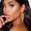 imageBriLove Womens Wedding Bridal Dangle Earrings for Party Prom Crystal MultiLayer Teardrop Cluster Bling Earring04Champagne GoldToned