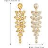 imageBriLove Womens Wedding Bridal Dangle Earrings for Party Prom Crystal MultiLayer Teardrop Cluster Bling Earring04Champagne GoldToned