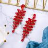 imageBriLove Womens Wedding Bridal Dangle Earrings for Party Prom Crystal MultiLayer Teardrop Cluster Bling Earring05Ruby Color GoldToned