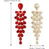 imageBriLove Womens Wedding Bridal Dangle Earrings for Party Prom Crystal MultiLayer Teardrop Cluster Bling Earring05Ruby Color GoldToned