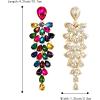 imageBriLove Womens Wedding Bridal Dangle Earrings for Party Prom Crystal MultiLayer Teardrop Cluster Bling Earring06Multicolor GoldToned