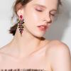 imageBriLove Womens Wedding Bridal Dangle Earrings for Party Prom Crystal MultiLayer Teardrop Cluster Bling Earring06Multicolor GoldToned