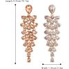 imageBriLove Womens Wedding Bridal Dangle Earrings for Party Prom Crystal MultiLayer Teardrop Cluster Bling Earring08Peach RoseGoldToned