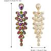imageBriLove Womens Wedding Bridal Dangle Earrings for Party Prom Crystal MultiLayer Teardrop Cluster Bling Earring09Vitrail Medium GoldTone