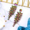 imageBriLove Womens Wedding Bridal Dangle Earrings for Party Prom Crystal MultiLayer Teardrop Cluster Bling Earring09Vitrail Medium GoldTone