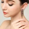 imageBriLove Womens Wedding Bridal Dangle Earrings for Party Prom Crystal MultiLayer Teardrop Cluster Bling Earring09Vitrail Medium GoldTone
